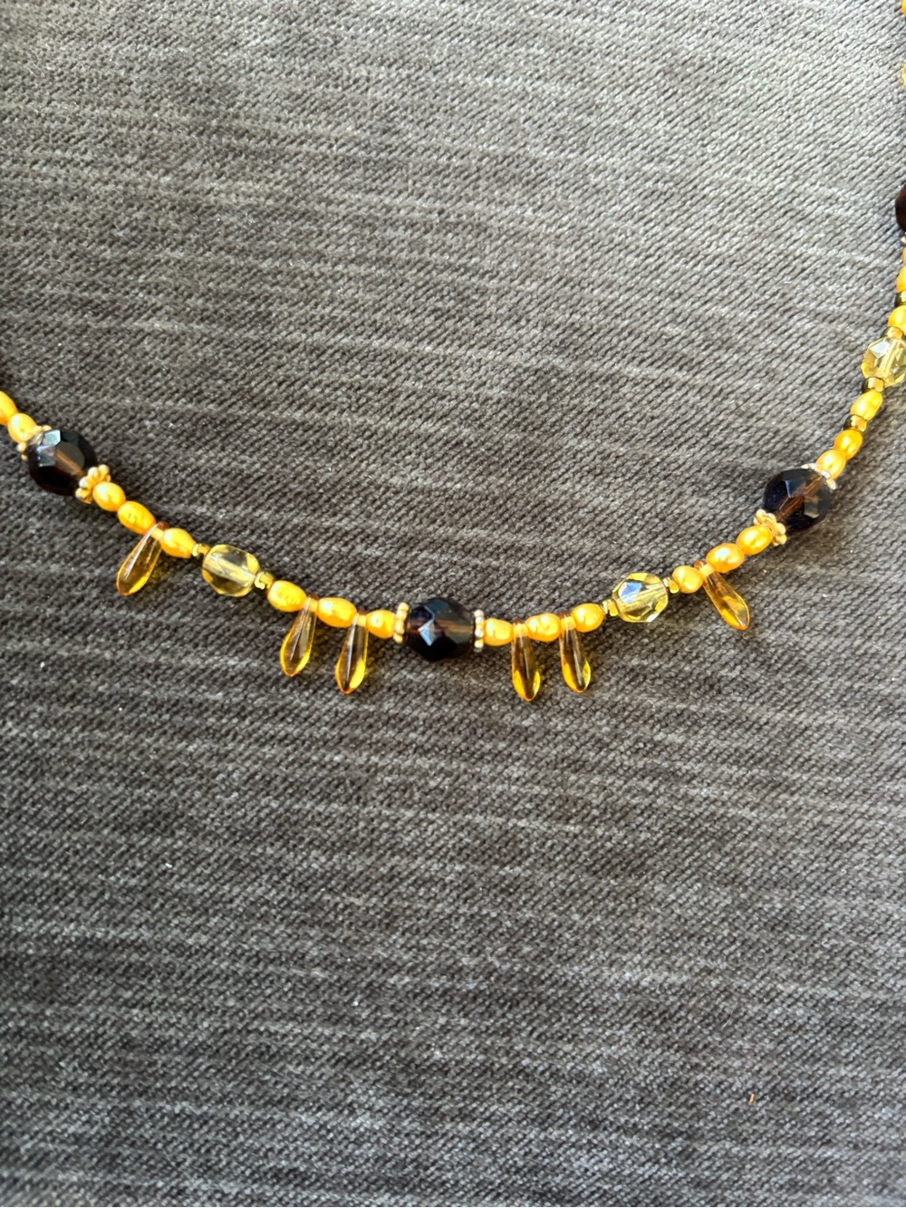 Classic Real Golden Yellow Pearl Necklace - Women Semi Fine Jewelry